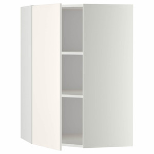 METOD Corner wall cabinet with shelves, white, Veddinge white, 68x100 cm