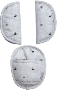 Dooky Universal Pads for Seat Belts Grey Crown