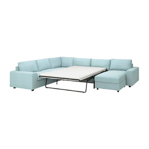 VIMLE Crnr sofa-bed, 5-seat w chaise lng, with wide armrests/Saxemara light blue