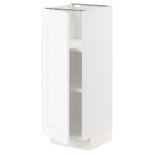 METOD Base cabinet with shelves, white Enköping/white wood effect, 30x37 cm