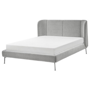 TUFJORD Upholstered bed frame, Tallmyra white/black, Standard Double