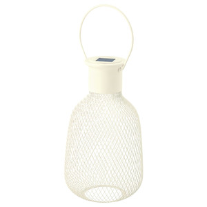 SOLVINDEN LED solar-powered lantern, outdoor/mesh white, 29 cm