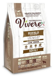 Vivere Dog Dry Food Low Grain Mini Adult Buffalo 3kg
