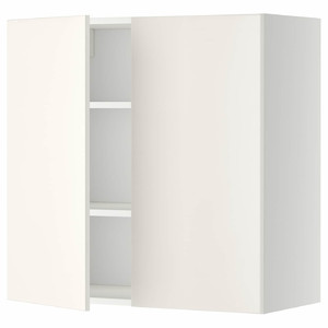 METOD Wall cabinet with shelves/2 doors, white/Veddinge white, 80x80 cm