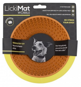 LickiMat Wobble Deep Bowl for Dogs, soft, orange