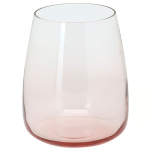 BERÄKNA Vase, glass/light pink, 18 cm