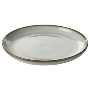 GLADELIG Side plate, grey, 20 cm