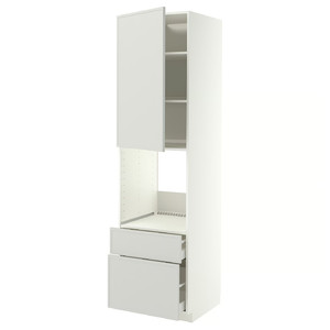 METOD/MAXIMERA Hi cab f ov w dr/2 frnt/1 m/1 h drw, white/Aspudden light grey, 60x60x220 cm