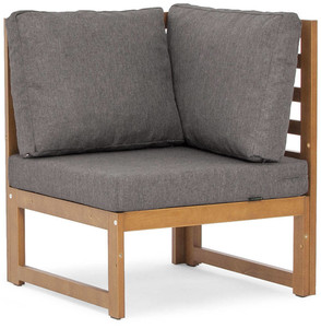 Corner Sofa Section Seat MALTA, outdoor, light brown/graphite