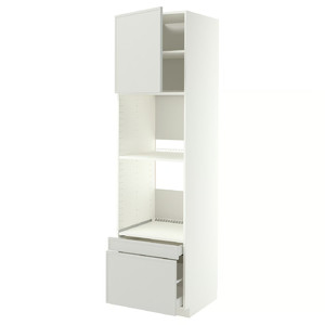 METOD/MAXIMERA Hi cab f ov/combi ov w dr/2 drwrs, white/Aspudden light grey, 60x60x220 cm