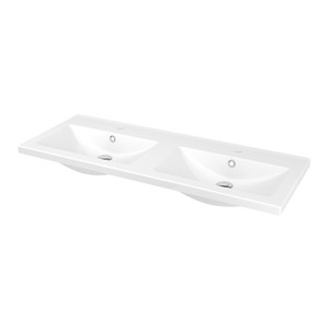 GoodHome Nira Double Bowl Countertop Basin 120cm