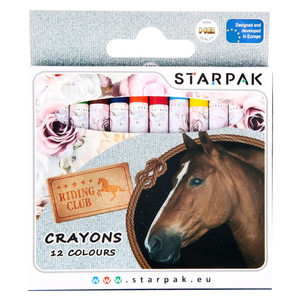Starpak Wax Crayons 12 Colours Horses