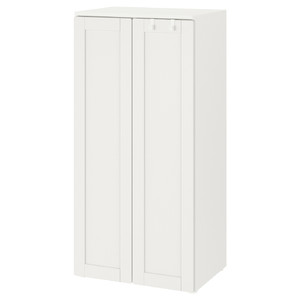 SMÅSTAD / PLATSA Wardrobe, white/with frame, 60x42x123 cm