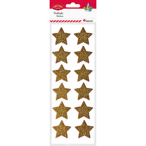 Craft-Fun Christmas Stickers Stars 40mm 12pcs, gold