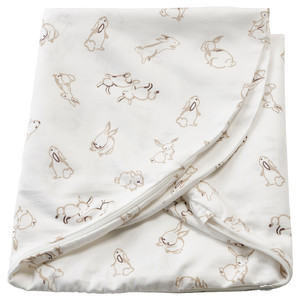 LEN Cover for nursing pillow, rabbit pattern, white, 60x50x18 cm