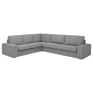 KIVIK Corner sofa, 5-seat, Tibbleby beige/grey
