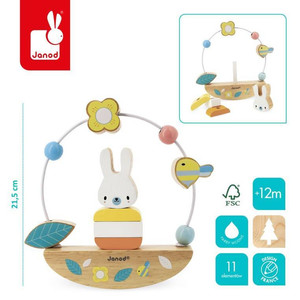 Janod Pure Bead Maze & Rocking Rabbit 12m+