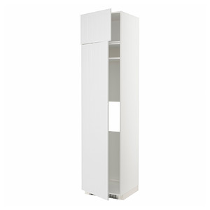 METOD Hi cab f fridge or freezer w 2 drs, white/Stensund white, 60x60x240 cm