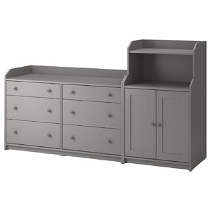 HAUGA Storage combination, grey, 208x116 cm