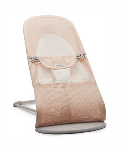 BABYBJORN Bouncer Balance Soft Light grey frame, Mesh, Pearly pink/White