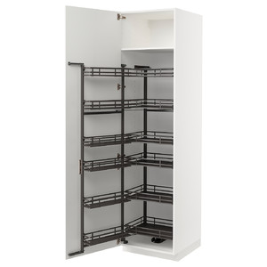 METOD High cabinet with pull-out larder, white/Ringhult white, 60x60x220 cm