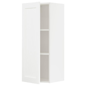 METOD Wall cabinet with shelves, white Enköping/white wood effect, 40x100 cm