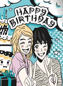 Birthday Card B6 Manga