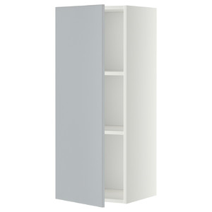 METOD Wall cabinet with shelves, white/Veddinge grey, 40x100 cm