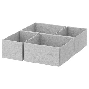 KOMPLEMENT Box, set of 4, light gray, 50x58 cm