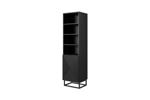 Shelving Unit Bookcase Asha 50cm, metal legs, matt black