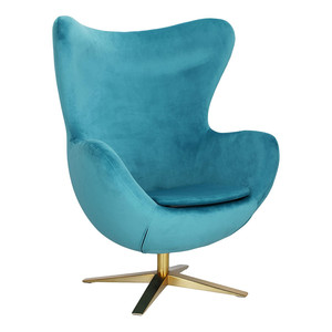 Armchair Egg Velvet Gold, blue