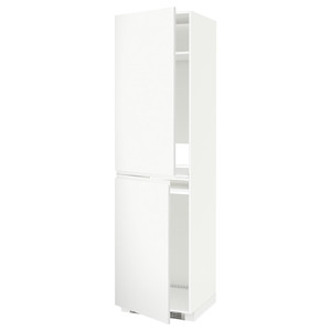 METOD High cabinet for fridge/freezer, white, Voxtorp white matt white, 60x60x220 cm