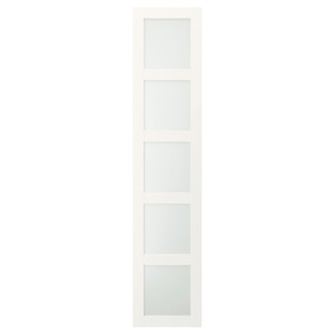 BERGSBO Door, frosted glass, white, 50x229 cm