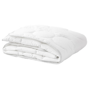 LENAST Quilt for cot, white, grey, 110x125 cm