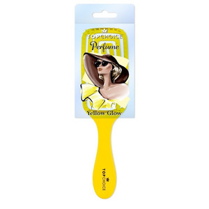 Top Choice Perfume Hair Brush Yellow Glow, rectangular