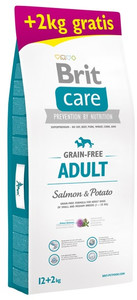 Brit Care Dog Food Grain Free Adult Salmon & Potato 14kg (12+2kg)