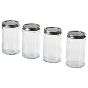 CITRONHAJ Spice jar, clear glass/stainless steel, 35 cl