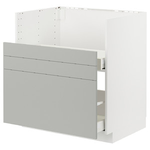 METOD / MAXIMERA Base cabinet f TALLSJÖN, white/Havstorp light grey, 80x60 cm