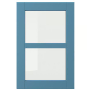 LERHYTTAN Glass door, blue, 40x60 cm
