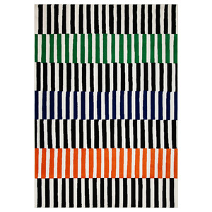 VÄNDPLATS Rug, low pile, multicolour/stripe, 170x240 cm