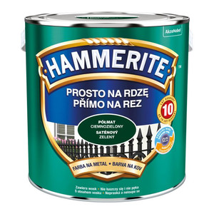 Hammerite Direct To Rust Metal Paint 2.5l, semi-matt dark green