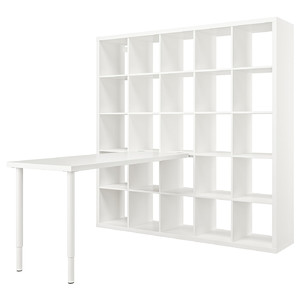KALLAX / LAGKAPTEN Desk combination, white, 182x179x182 cm