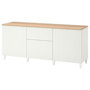 BESTÅ Storage combination with drawers, white/Sutterviken/Kabbarp white, 180x42x76 cm