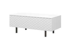 Coffee Table with Storage Scalia II 120, matt white, black legs