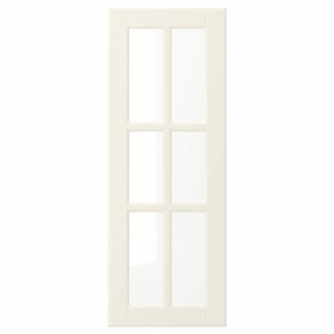 BODBYN Glass door, off-white, 30x80 cm