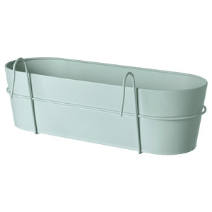 VITLÖK Flower box with holder, in/outdoor/turquoise, 56x20 cm