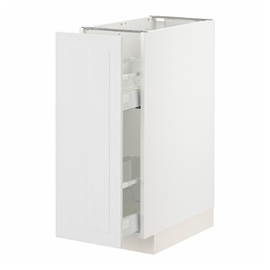 METOD / MAXIMERA Base cabinet/pull-out int fittings, white/Stensund white, 30x60 cm