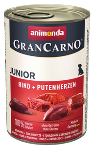 Animonda GranCarno Junior Beef & Turkey Hearts Dog Wet Food 400g