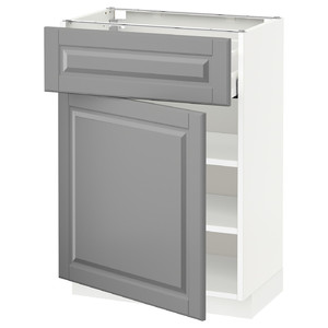 METOD / MAXIMERA Base cabinet with drawer/door, white/Bodbyn grey, 60x37 cm