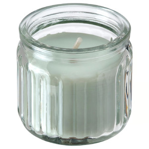 HÖKGÖK Scented candle in glass, Apple light green, 12 hr